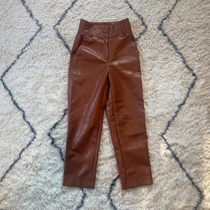 Aritzia Wilfred Cropped Vegan Leather Pants